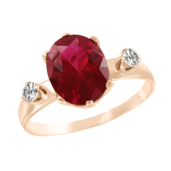 Damenring mit Rubin und Zirkonia 