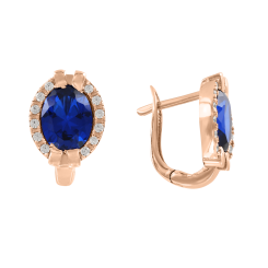 Ohrhänger mit Saphir und Zirkonia 