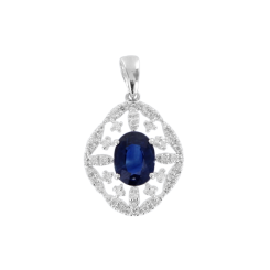 Pendant with diamonds and sapphire 