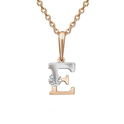 Buchstabenanhänger "E" mit Zirkonia 