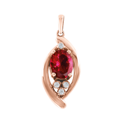 Anhänger mit Rubin und Zirkonia 