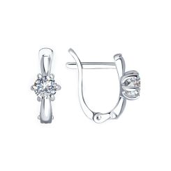 Серьги с фианитом Swarovski 