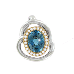 Pendant with diamonds and topaz 