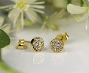 Ohrstecker vergoldet Gelbgold mit Zirkonia 