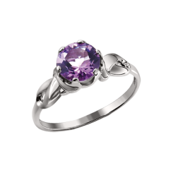 женское кольцо с аметистом 