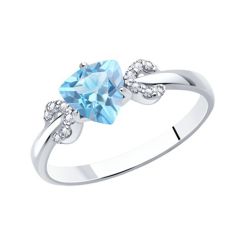 Damenring mit Topas und Zirkonia 