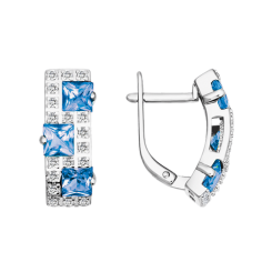 Earrings with topaz and zirconia 