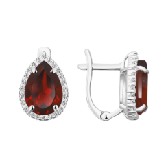 Ohrhänger mit Granat und Zirkonia 