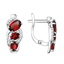 Ohrringe mit Granaten und Zirkonia 