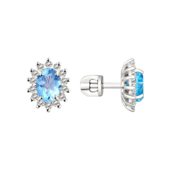 Stud earrings with topaz and zirconia 