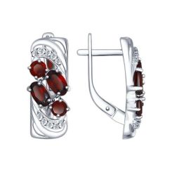 Ohrhänger mit Granaten und Zirkonia 