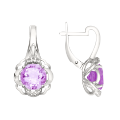 Ohrhänger mit Amethyst und Zirkonia 