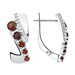 Ohrhänger mit Granaten und Zirkonia 