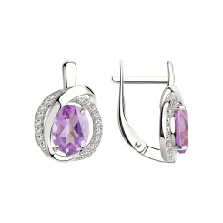Ohrhänger mit Amethyst und Zirkonia 