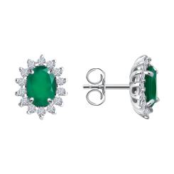 Ohrstecker mit Achat und Zirkonia 