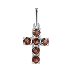 Подвеска-крест с гранатами 