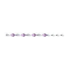 Bracelet with amethysts and zirconia 18 cm