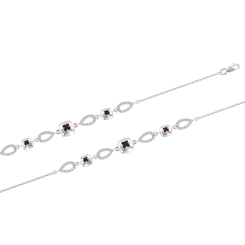Armband mit Granat und Zirkonia 