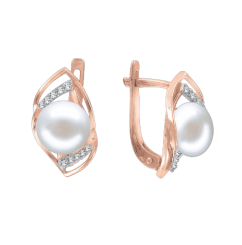 Ohrhänger mit Perle und Zirkonia 