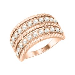 Damenring vergoldet mit Perlen 