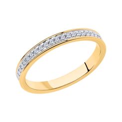 Damenring mit Zirkonia vergoldet 