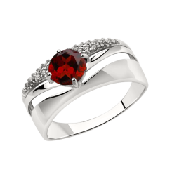 Damenring mit Rodolith und Zirkonia 