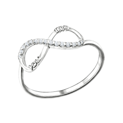 Кольцо с фианитами "Бесконечность" 