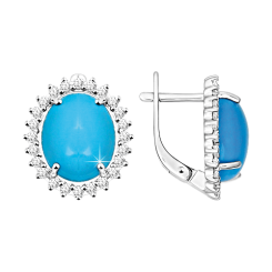 Ohrhänger mit Türkis und Zirkonia 