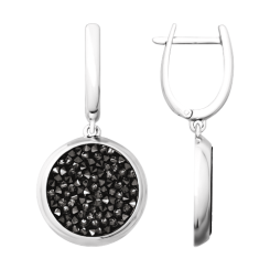 Ohrhänger mit schwarzen Kristallen Swarovski 