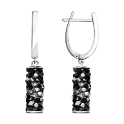 Ohrhänger mit schwarzen Kristallen Swarovski 