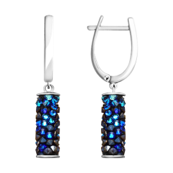 Ohrhänger mit blauen Kristallen Swarovski 