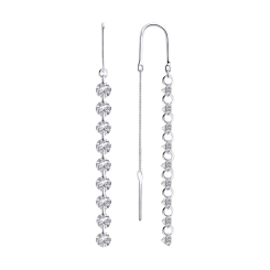 Ohrhänger als Durchzieher mit Zirkonia 