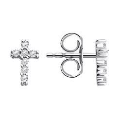 Серьги-пуссеты с фианитами 