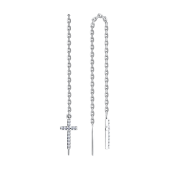 Ohrhänger als Durchzieher mit Zirkonia 