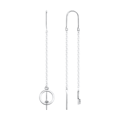 Ohrhänger als Durchzieher mit Zirkonia 