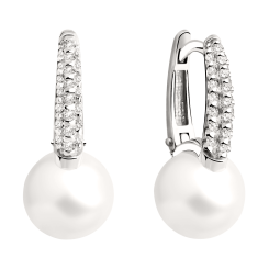Ohrringe mit Perle und Zirkonia 