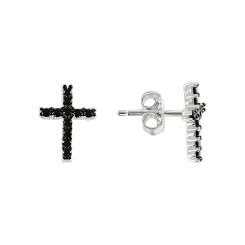 Ohrstecker mit schwarzen Zirkonia 