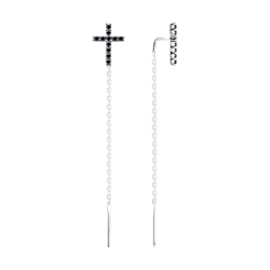 Ohrhänger als Durchzieher mit Zirkonia 