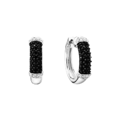 Ohrringe mit schwarzen und farblosen Zirkonia 