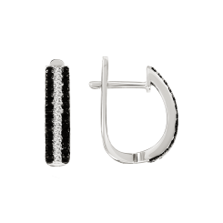 Ohrringe mit schwarzen und farblosen Zirkonia 