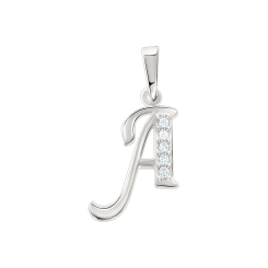 Pendant letter "A" with zirconia 