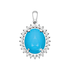 Anhänger mit Türkis und Zirkonia 