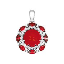 Подвеска с кораллом и фианитами 