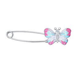 Brooch with zirconia and enamel 