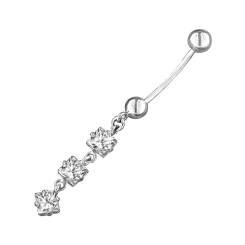 Belly piercing with zirconia 