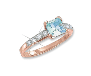 Women's ring with topaz and zirconia 