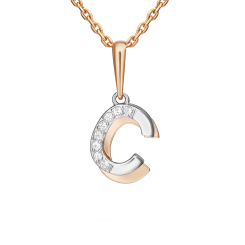 Buchstabenanhänger "C" mit Zirkonia 