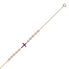 Armband "Kreuz" vergoldet mit Zirkonia 