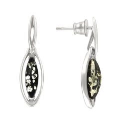 Ohrstecker mit grünem Bernstein 