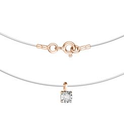 Колье на леске и подвеска из золота с бриллиантом 